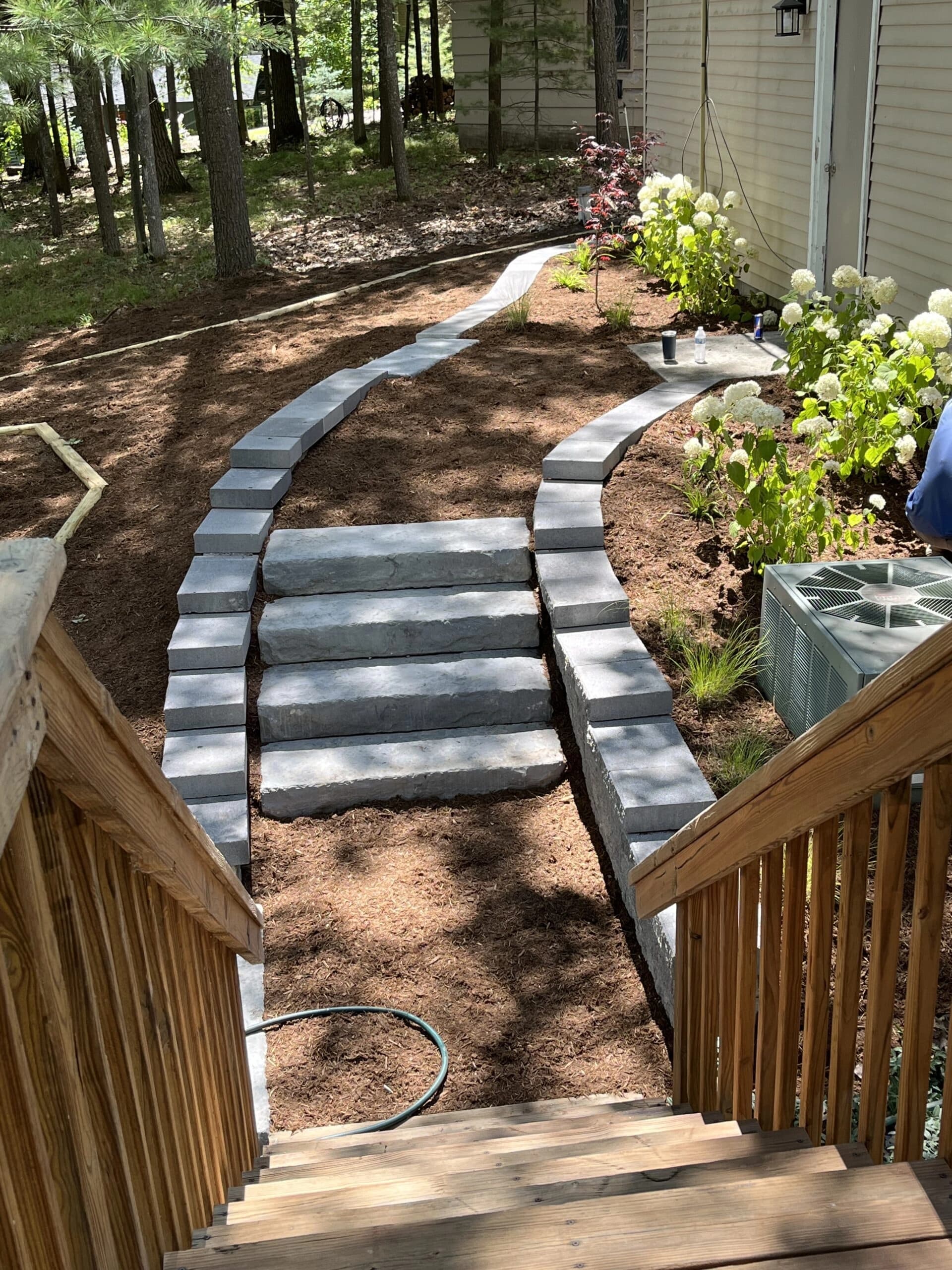 Retaining walls and path connecting structures