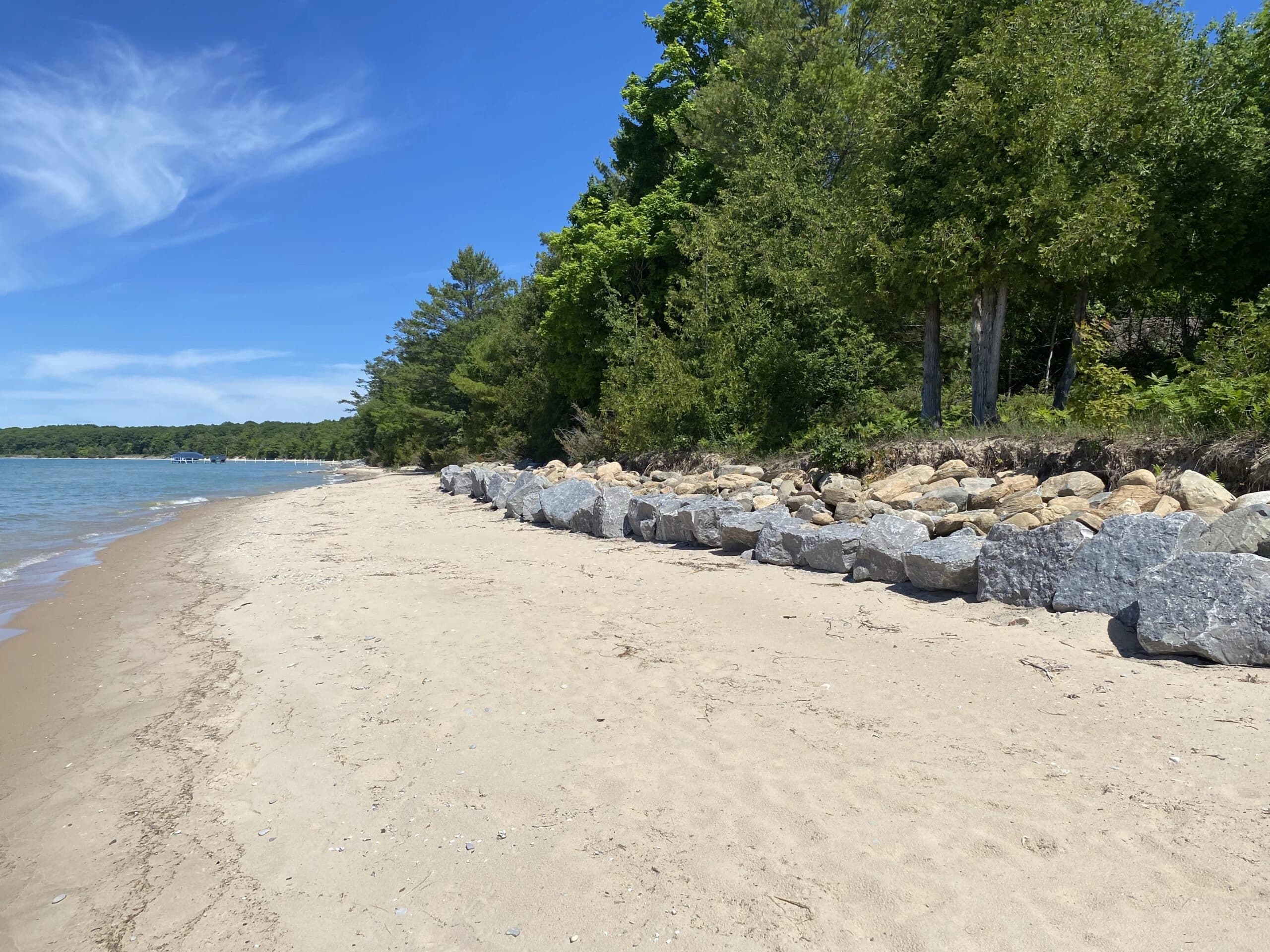 Finished beach and seawall at Joanne Cole residence
