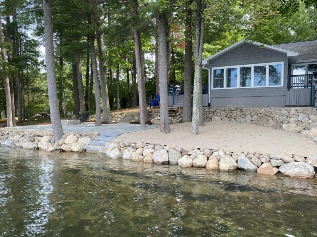 Spider Lake family lakefront after restoration