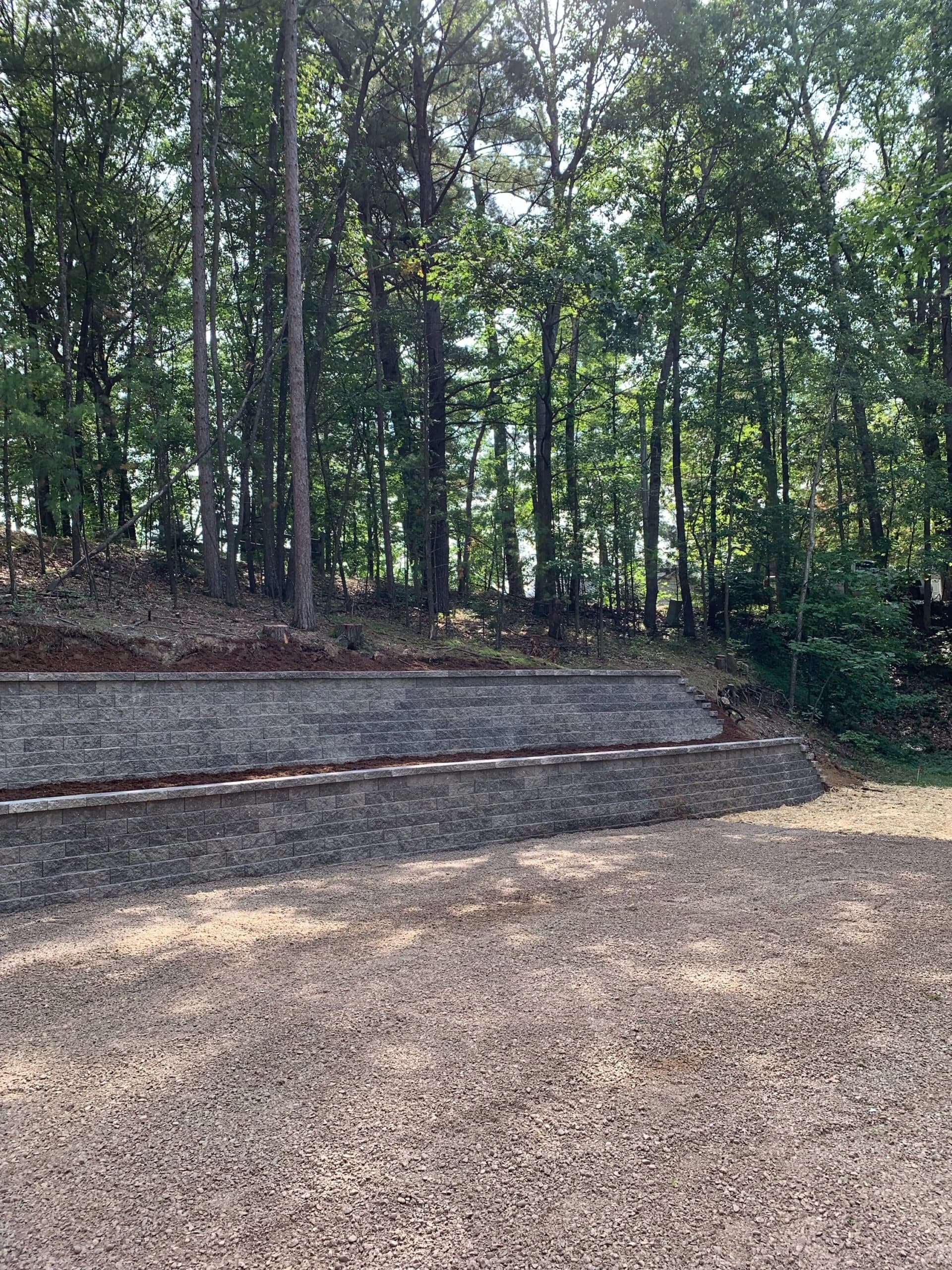 Planting terrace above the driveway wall